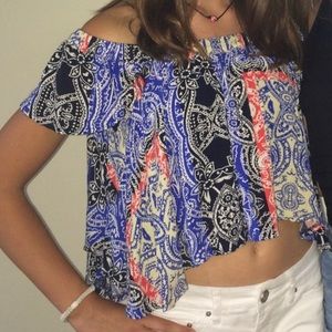 Vintage Havana high low off the shoulder top